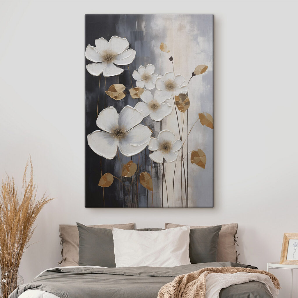 Elegant blooms against a dark backdrop Elegant blooms against a dark backdrop