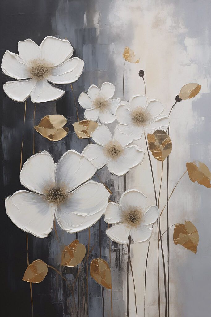 Elegant blooms against a dark backdrop Elegant blooms against a dark backdrop