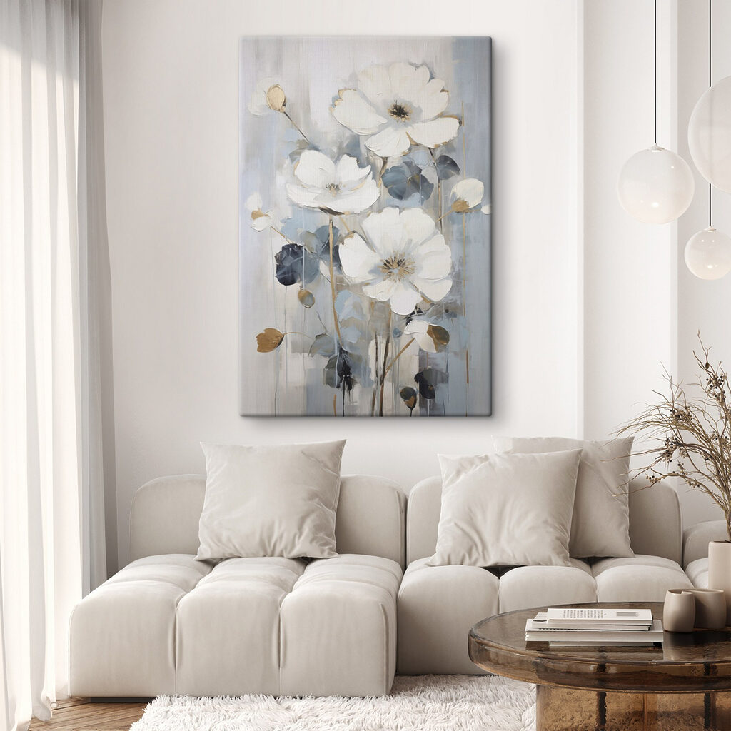 Painting of white flowers Painting of white flowers