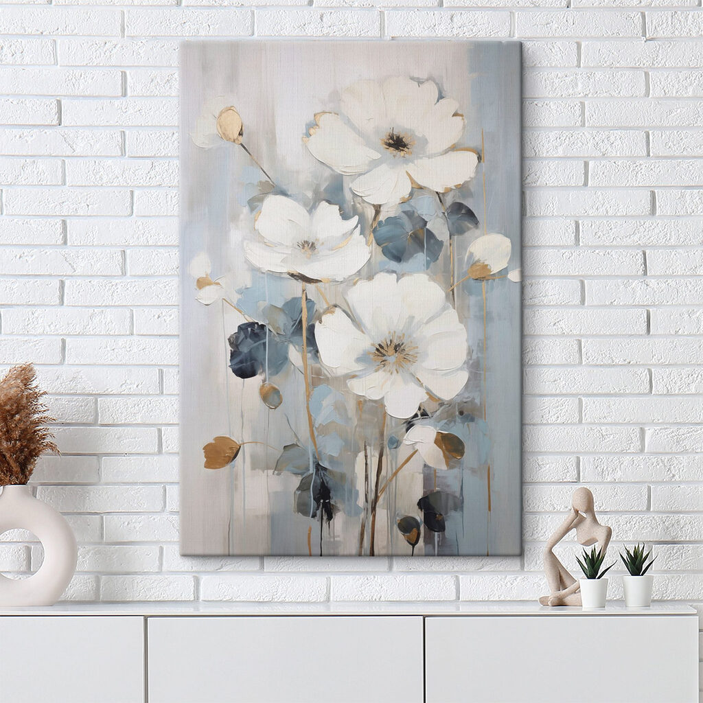 Painting of white flowers Painting of white flowers