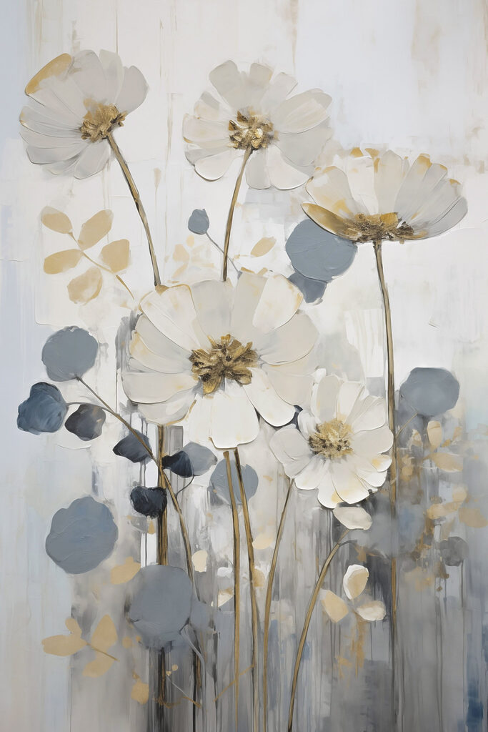 Painting of flowers and leaves Painting of flowers and leaves