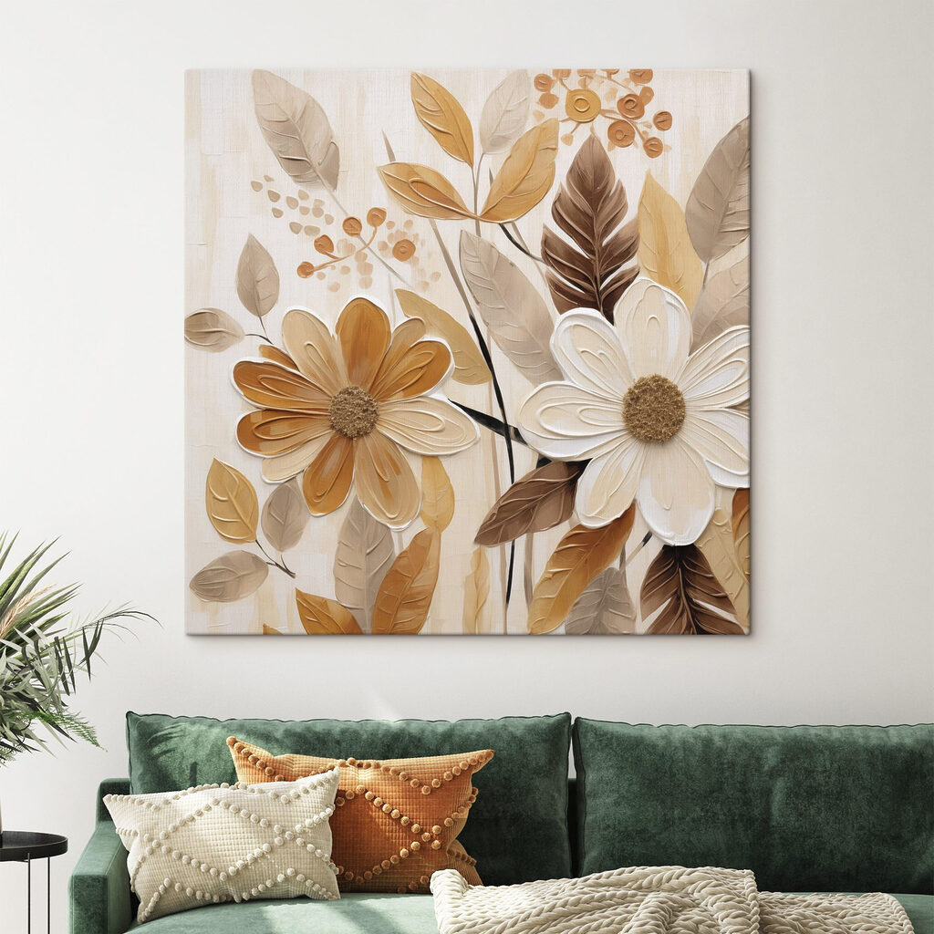 Painting of flowers and leaves Painting of flowers and leaves