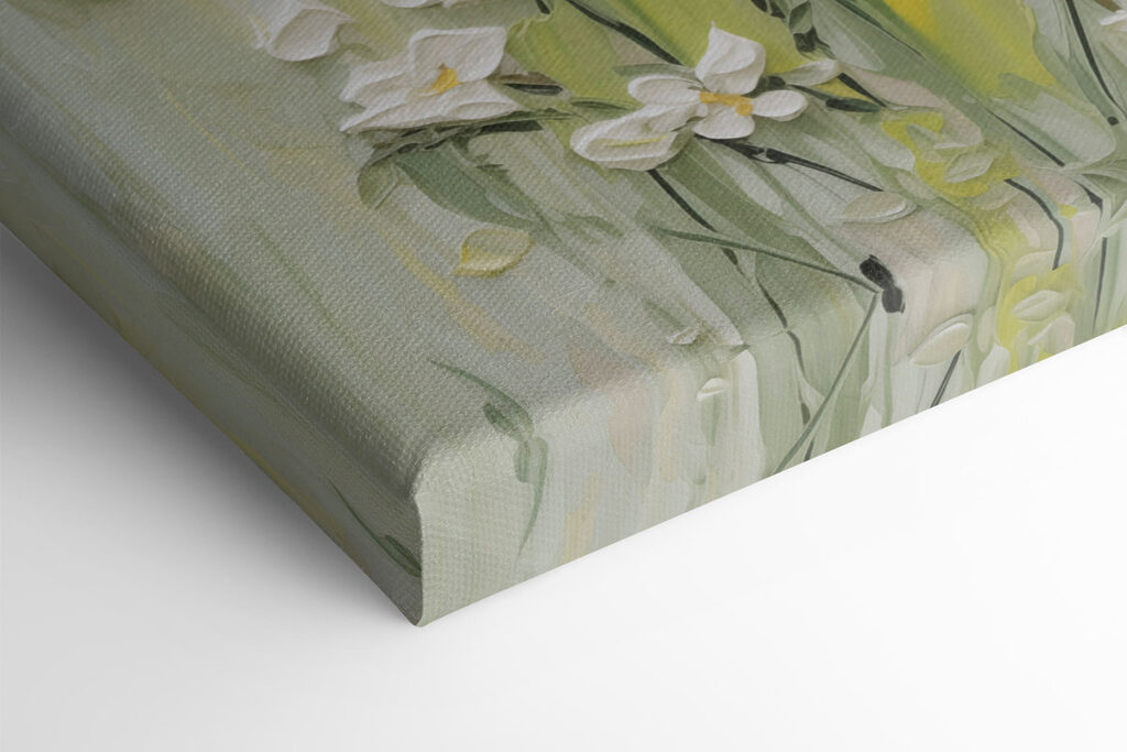 Painting of flowers on a wall Painting of flowers on a wall