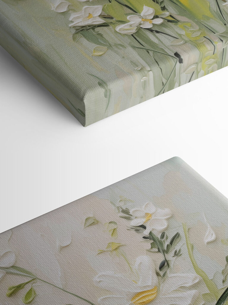 Painting of flowers on a wall Painting of flowers on a wall