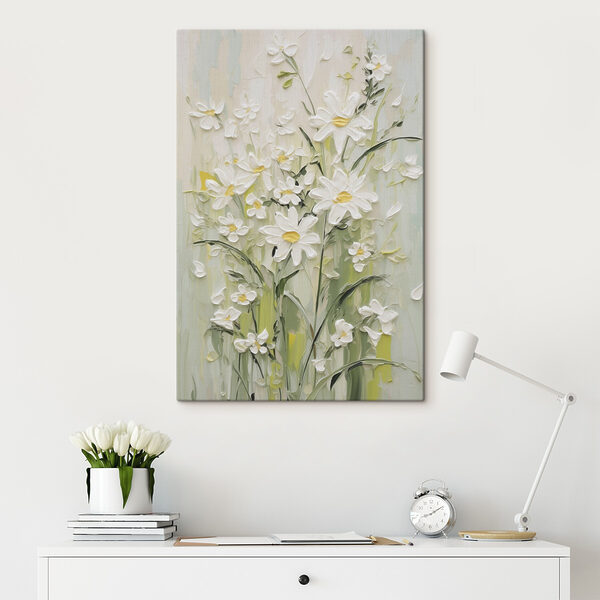 Painting of flowers on a wall Painting of flowers on a wall