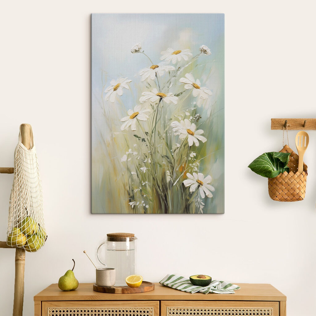 Painting of white flowers Painting of white flowers