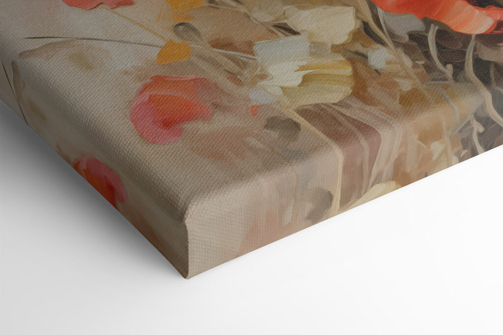 Painting of flowers on a white surface Painting of flowers on a white surface