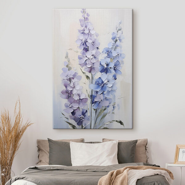 Painting of flowers on a white surface