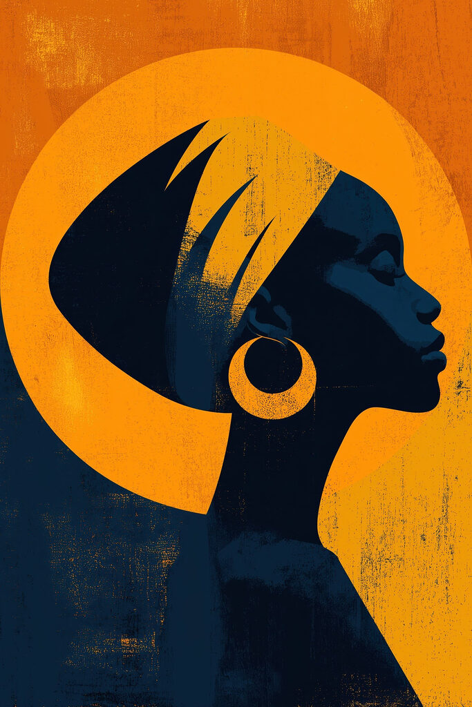 Profile of a woman with a head wrap Profile of a woman with a head wrap