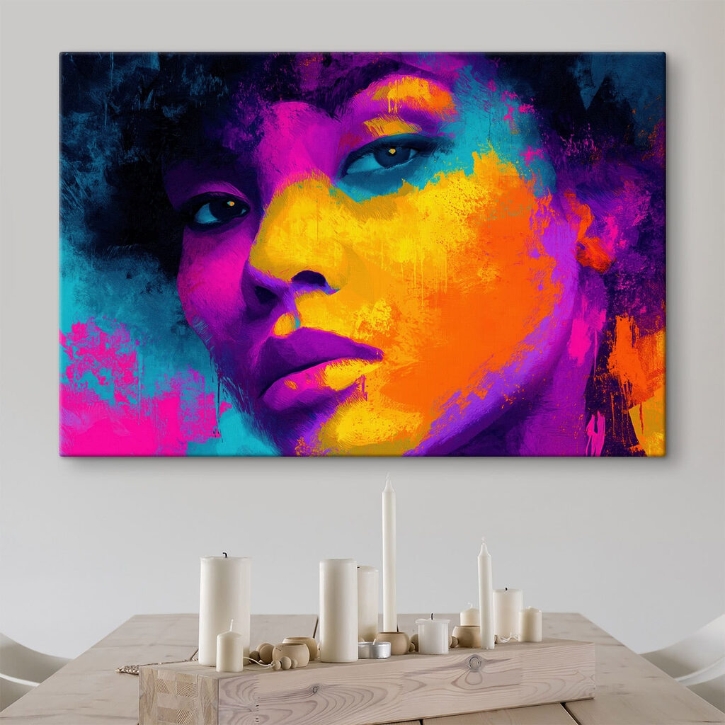 Woman's face with colorful paint