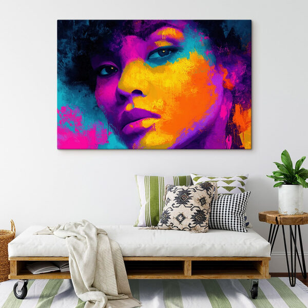 Woman's face with colorful paint