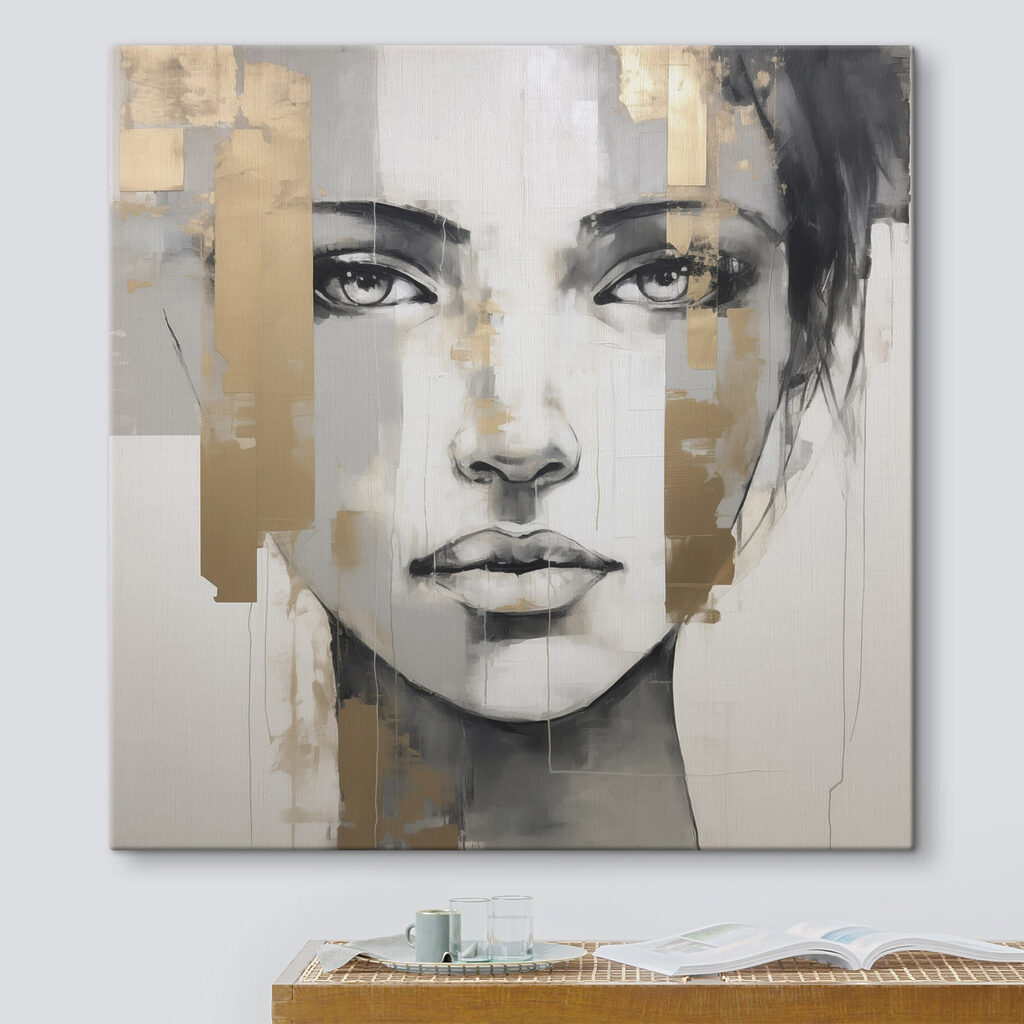 Painting of a woman's face Painting of a woman's face