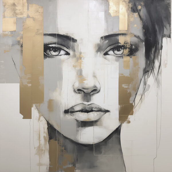 Painting of a woman's face Painting of a woman's face