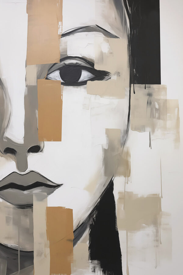 Painting of a woman's face Painting of a woman's face
