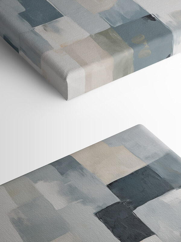Painting of squares in different shades of gray and black Painting of squares in different shades of gray and black