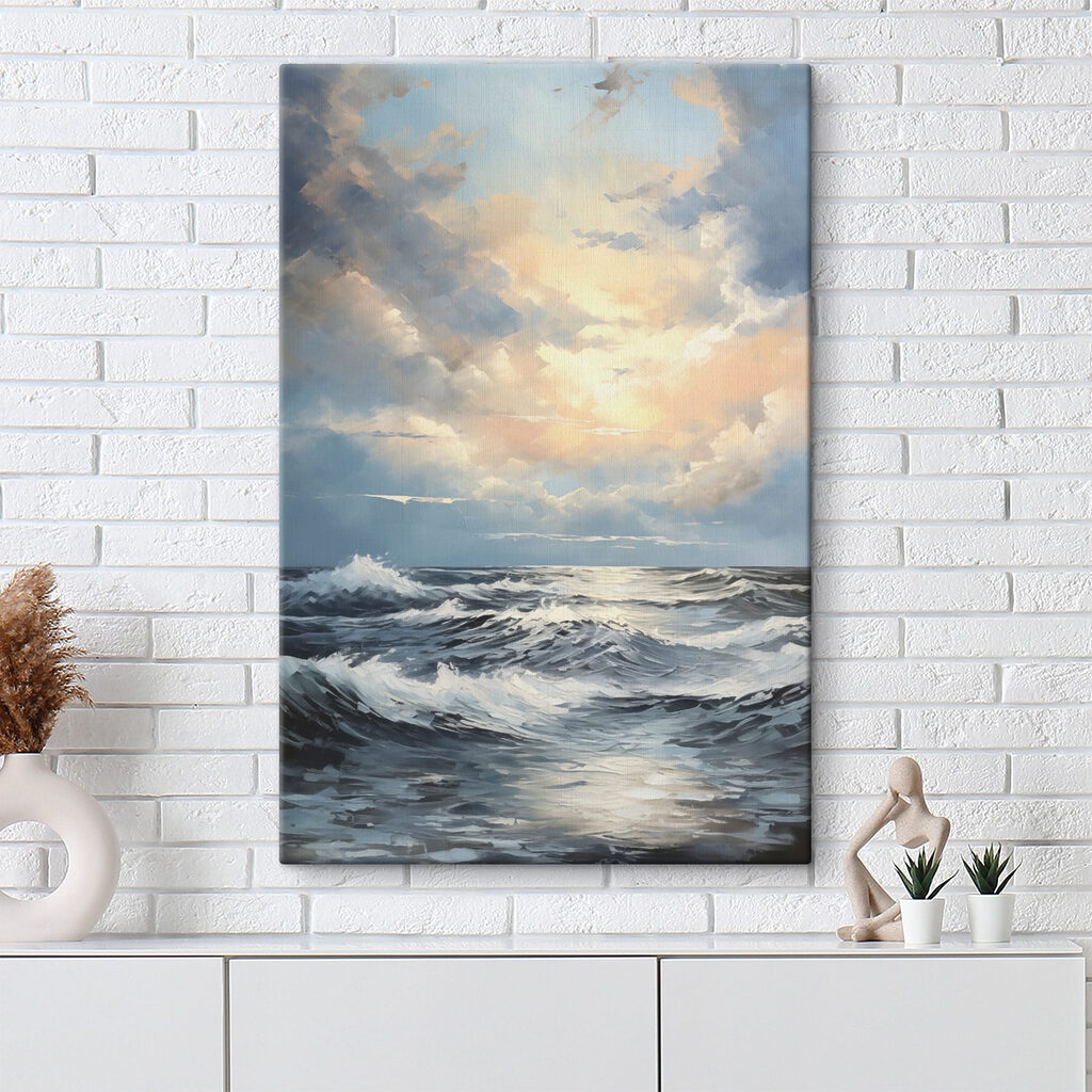 Painting of waves in the ocean Painting of waves in the ocean