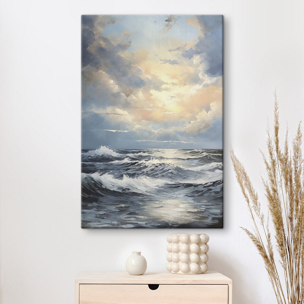 Painting of waves in the ocean Painting of waves in the ocean