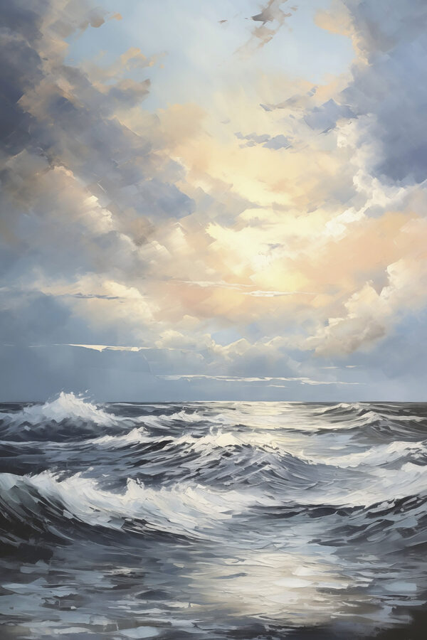 Painting of waves in the ocean Painting of waves in the ocean