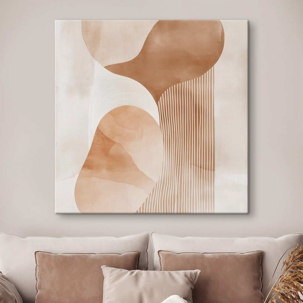 Watercolor painting of a group of circles and lines