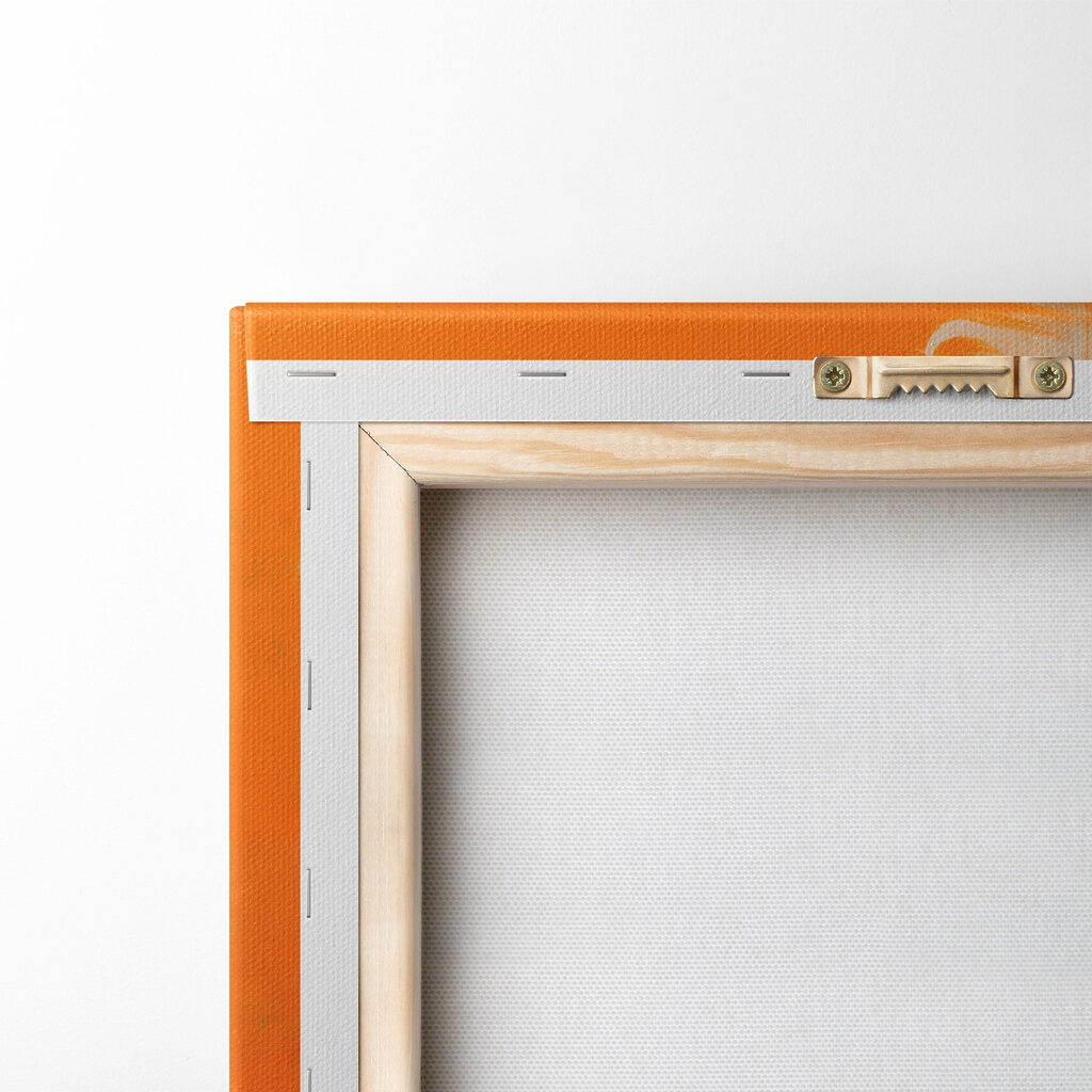 Painting of a green orange and black color Painting of a green orange and black color