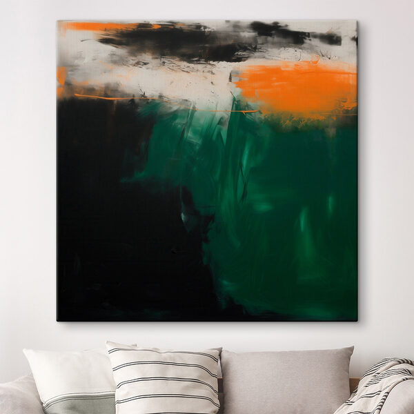 Painting of a green and black color Painting of a green and black color