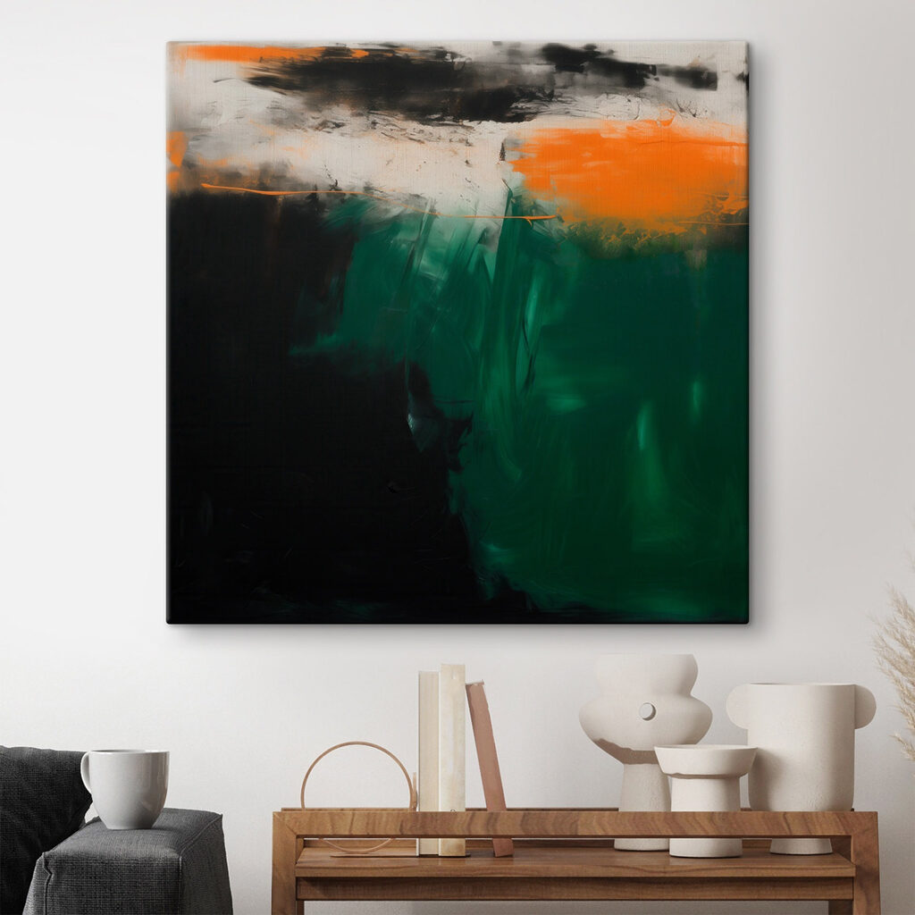 Painting of a green and black color Painting of a green and black color