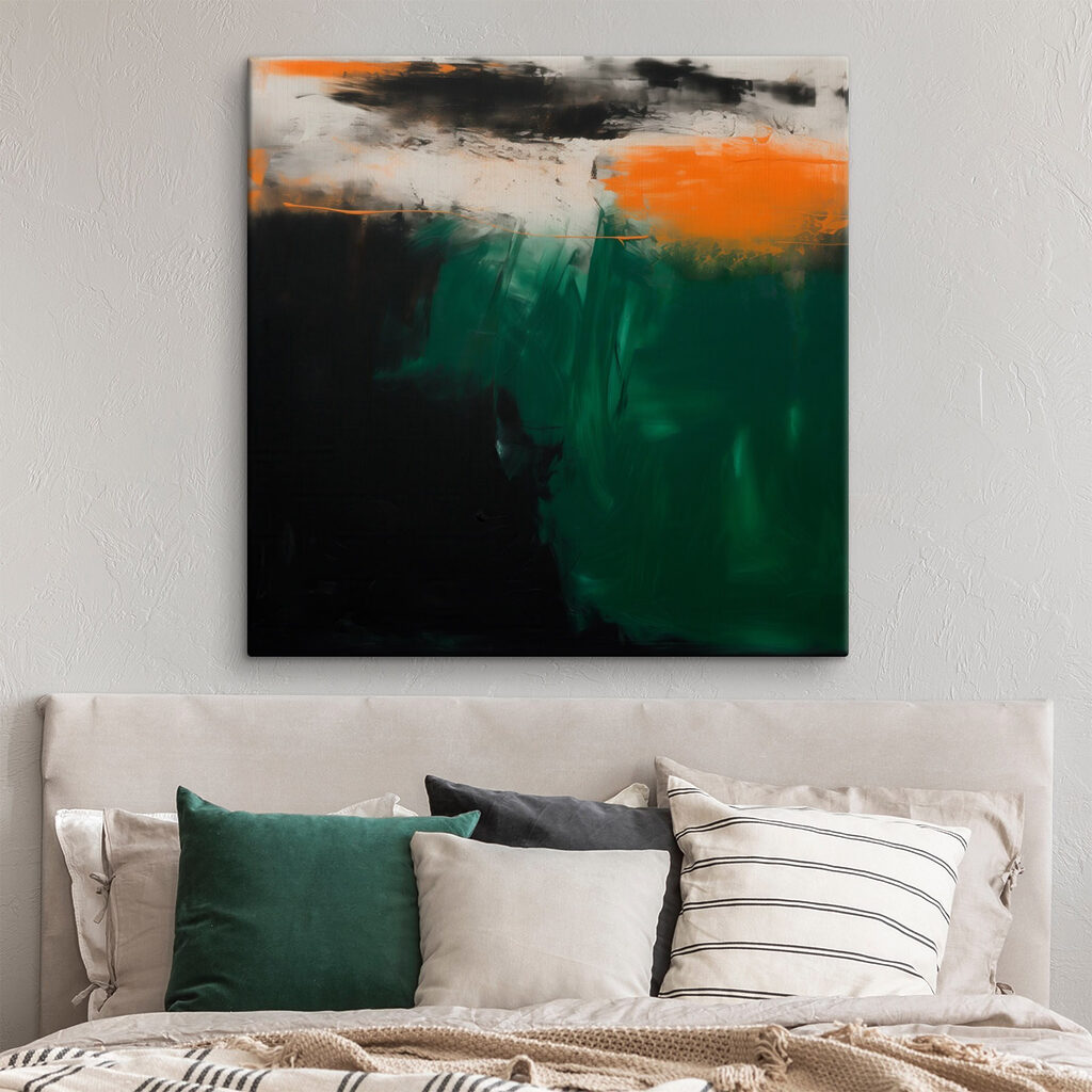 Painting of a green and black color Painting of a green and black color