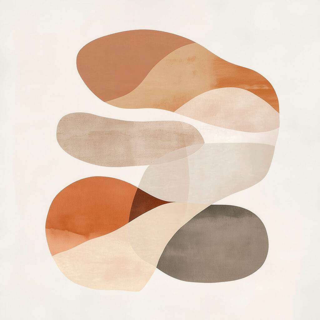 Group of brown and white shapes Group of brown and white shapes