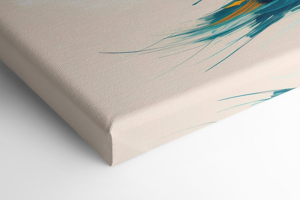 Blue and yellow paint swirls