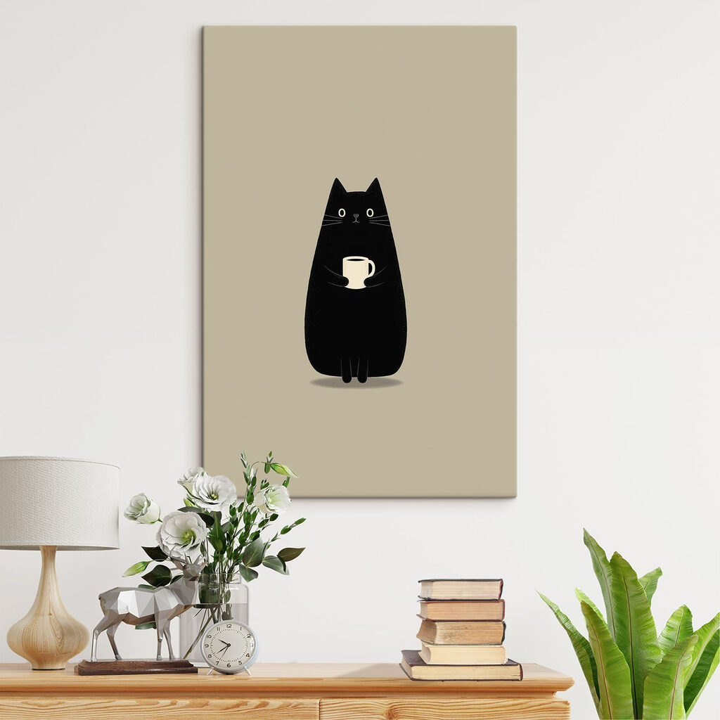 Cat holding a cup