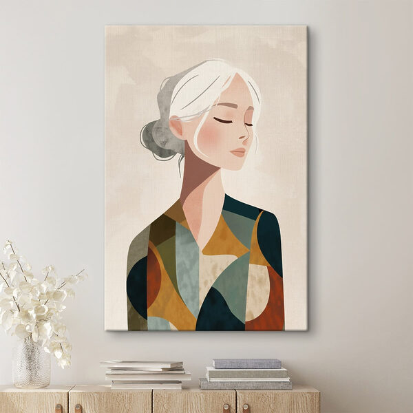 Woman with white hair Woman with white hair