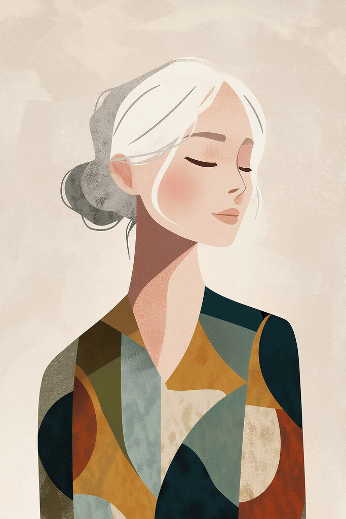 Woman with white hair Woman with white hair