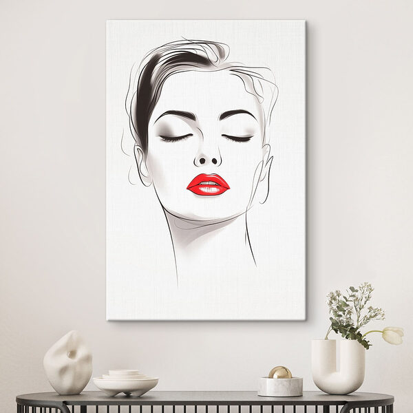 Elegant portrait with bold lips