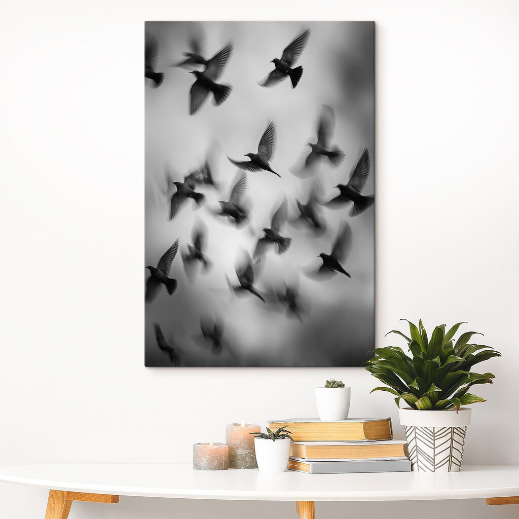 Flock of birds flying in the sky