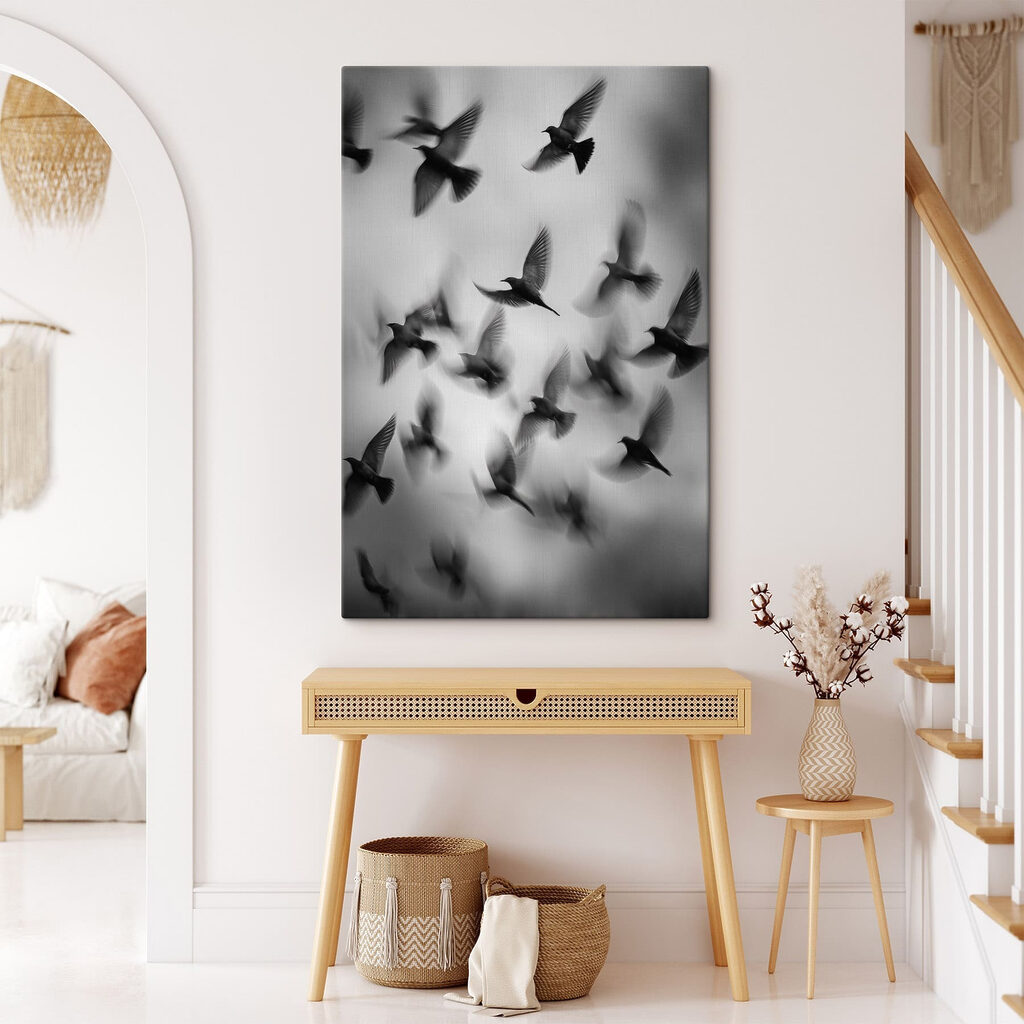Flock of birds flying in the sky