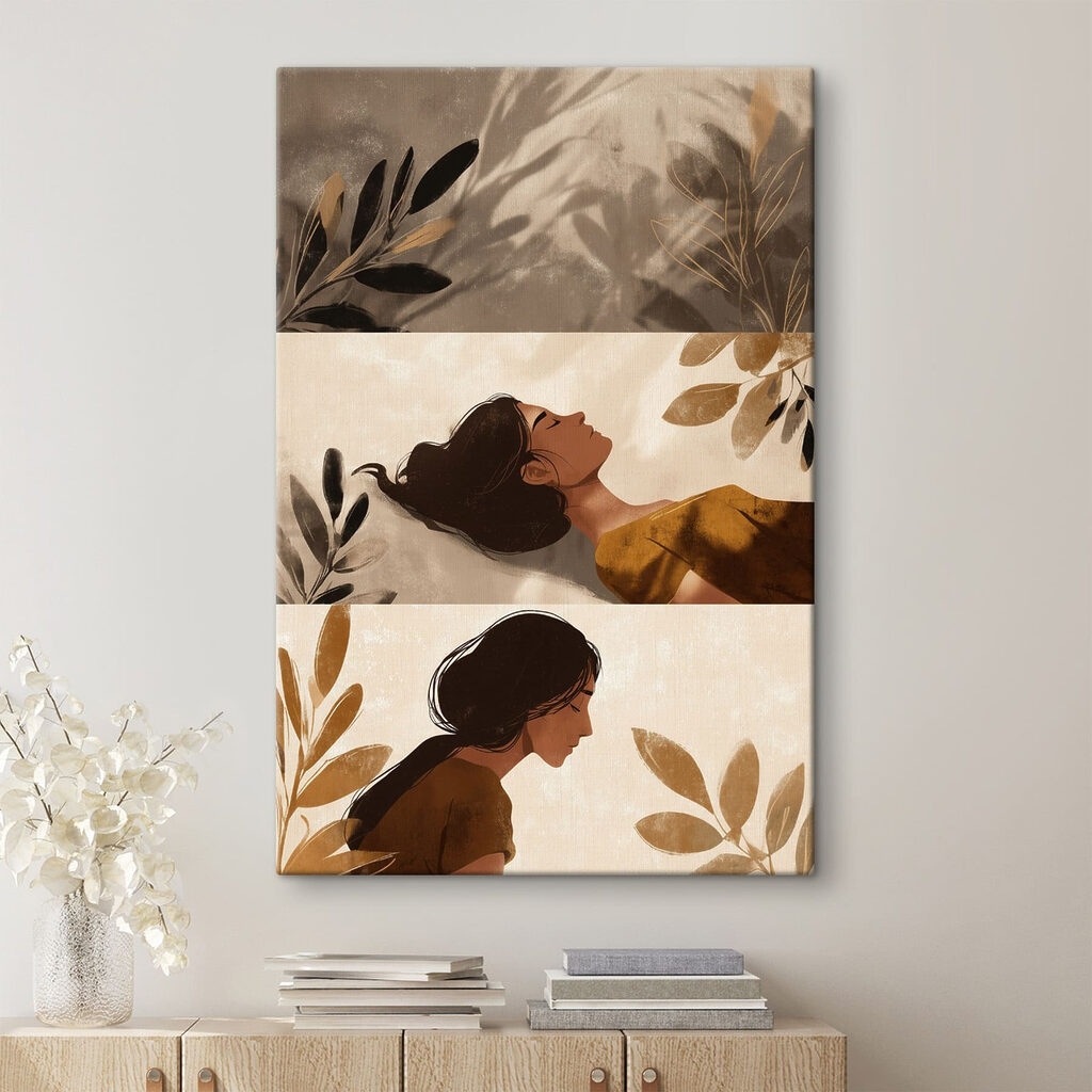 Collage of a woman sleeping
