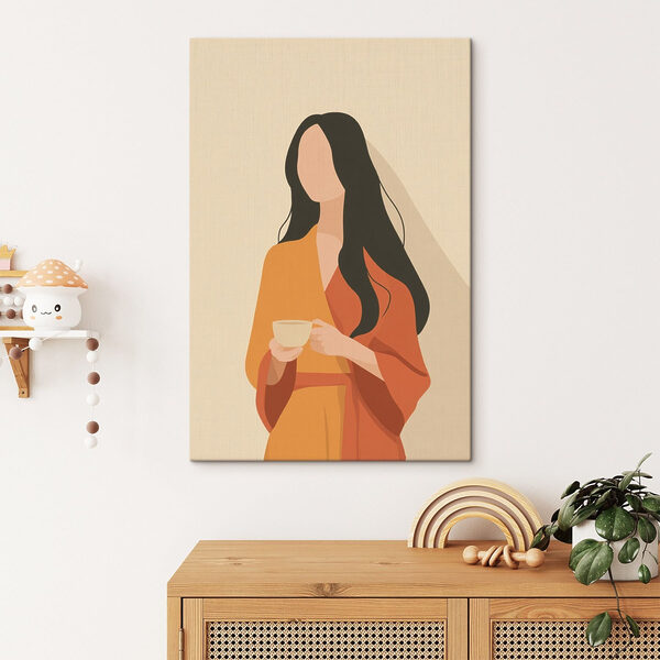 Woman holding a cup