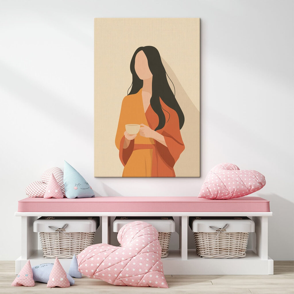 Woman holding a cup