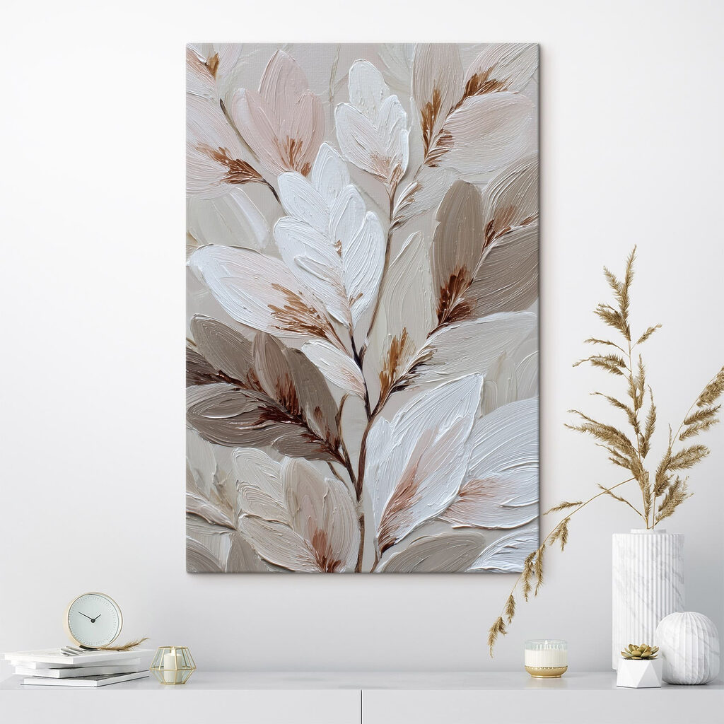 Delicate leaves in soft colors