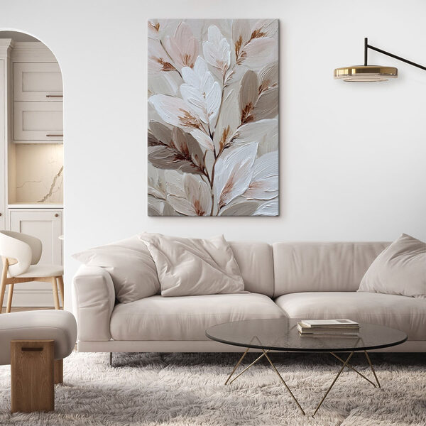 Delicate leaves in soft colors