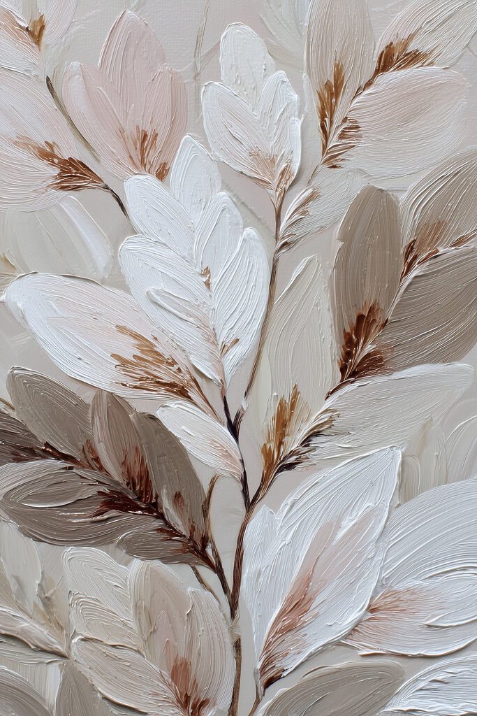 Delicate leaves in soft colors