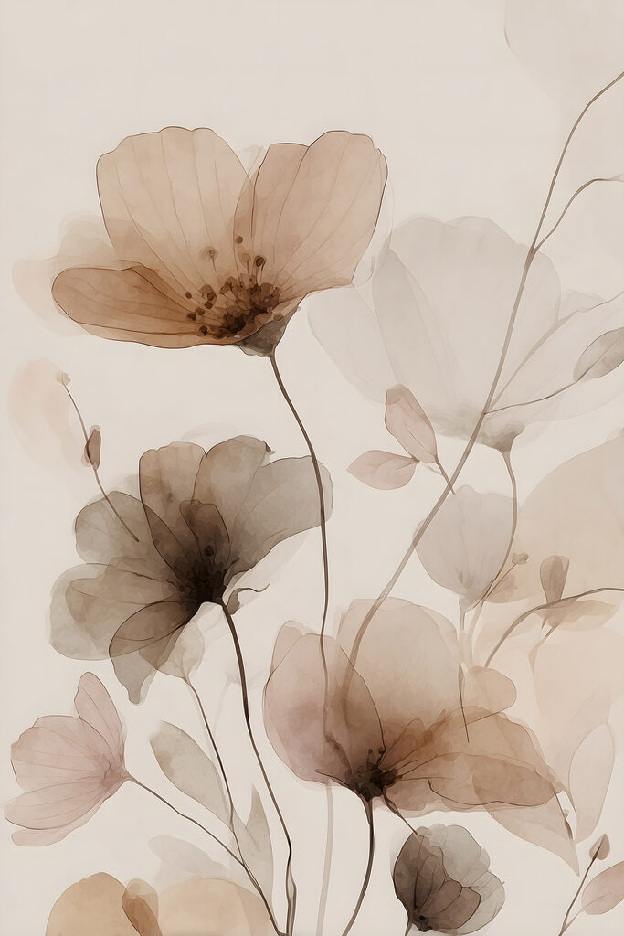 Delicate blooms in soft pastel hues