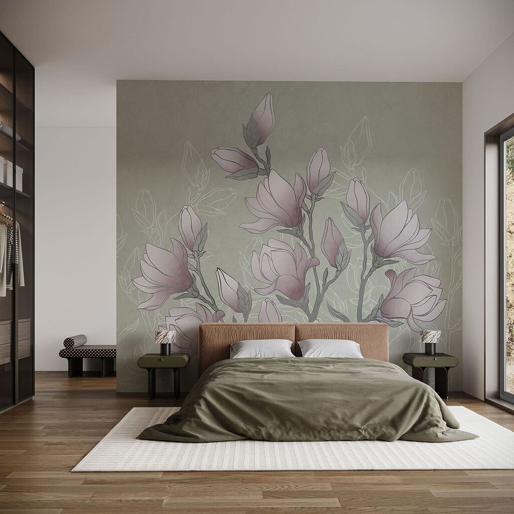 Zeichnung von Blumen an einem Zweig Zeichnung von Blumen an einem Zweig