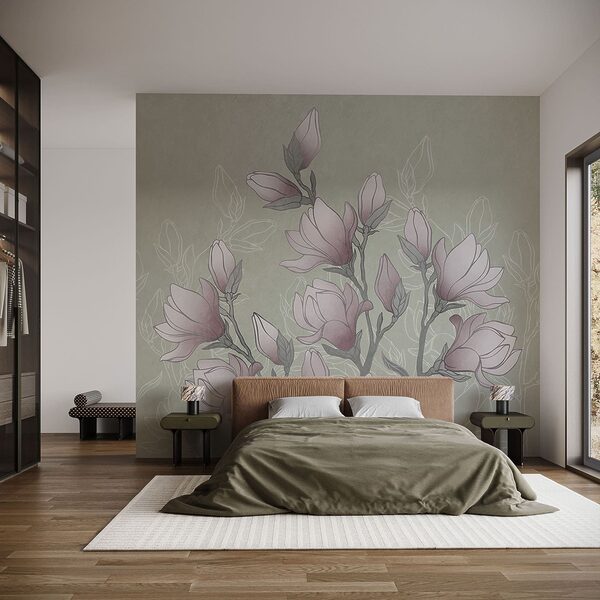 Zeichnung von Blumen an einem Zweig Zeichnung von Blumen an einem Zweig