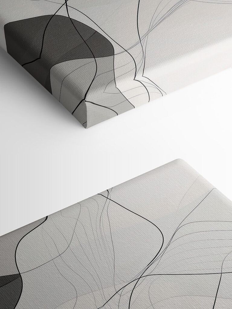 White and black background with black lines