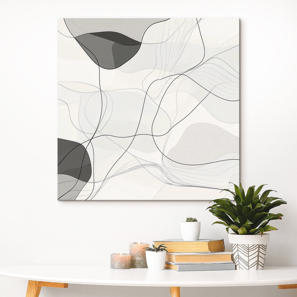 White and black background with black lines