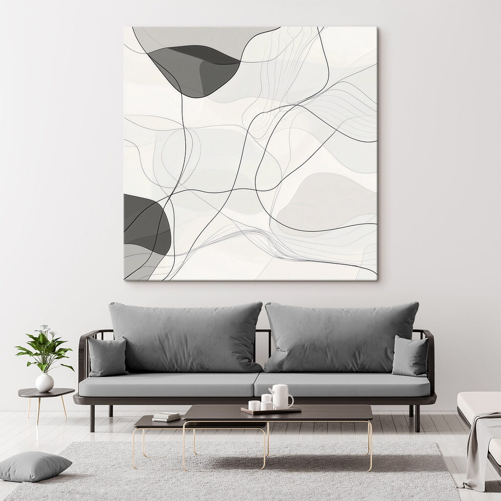 White and black background with black lines
