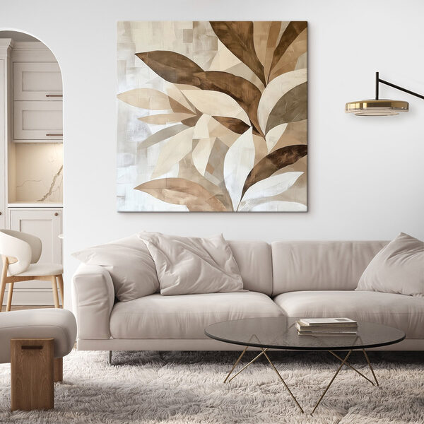 Painting of leaves on a wall Painting of leaves on a wall