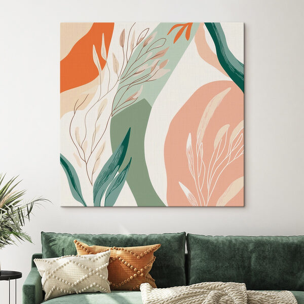 Colorful pattern with leaves