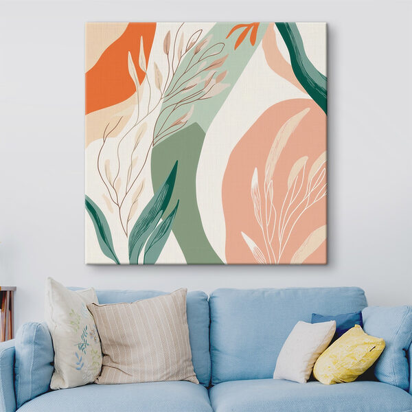 Colorful pattern with leaves